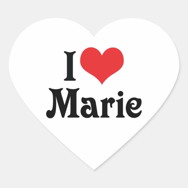 I Love Marie Heart Sticker (Front)