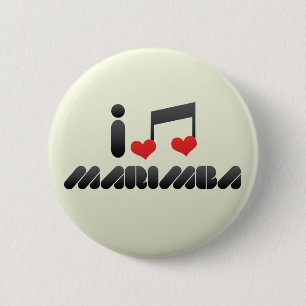 I Love Marimba 6 Cm Round Badge
