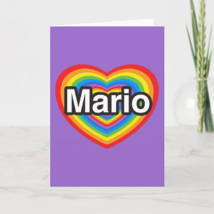 I love Mario. I love you Mario. Heart Card