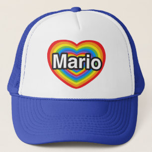 I love Mario. I love you Mario. Heart Trucker Hat
