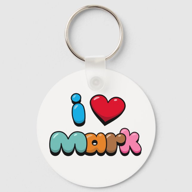I Love Mark Key Ring (Front)