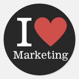 I ❤️ Love Marketing (for Employees) CUSTOMIZABLE Classic Round Sticker