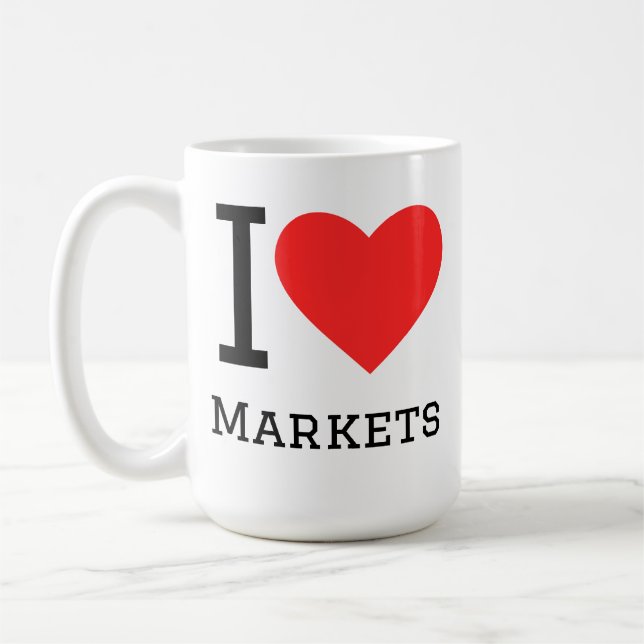I love markets coffee mug (Left)