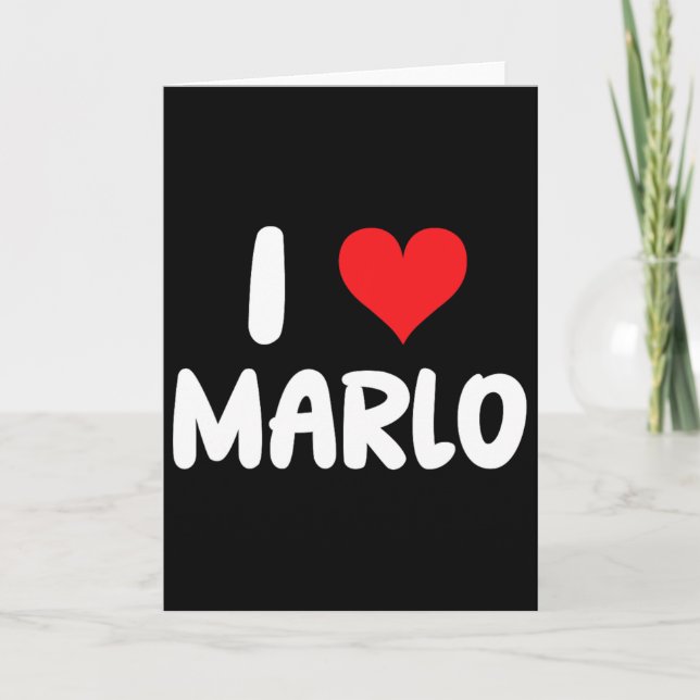 I Love Marlo - Heart - Name  Card (Front)