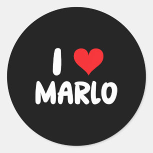 I Love Marlo - Heart - Name Classic Round Sticker