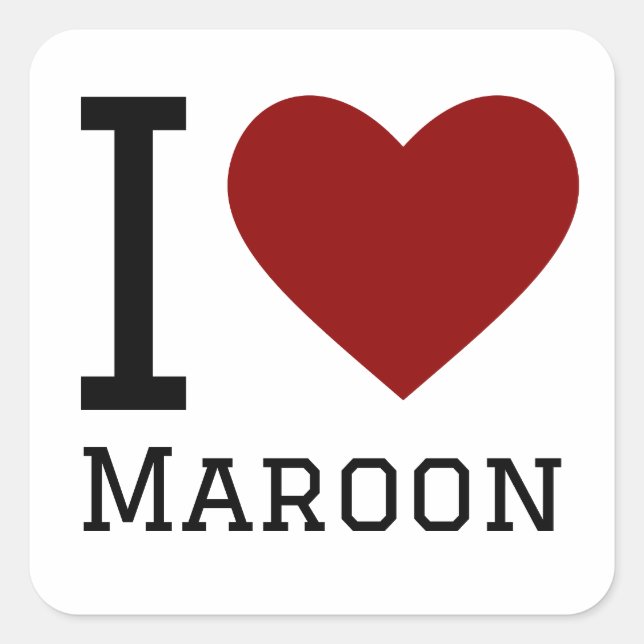 I love maroon square sticker  (Front)