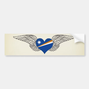 I Love Marshall Islands -wings Bumper Sticker