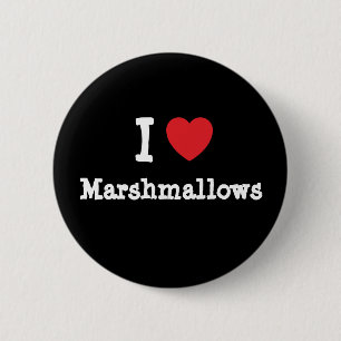 I love Marshmallows heart T-Shirt 6 Cm Round Badge