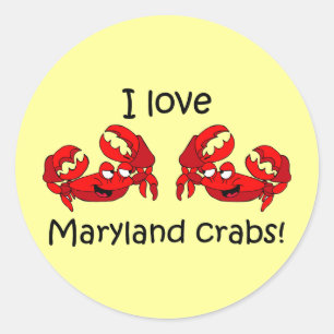I love maryland crabs! classic round sticker
