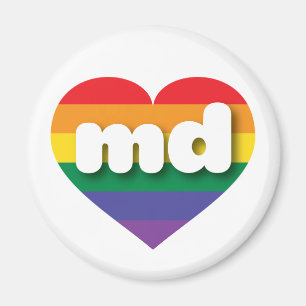 I Love Maryland Rainbow Heart Magnet