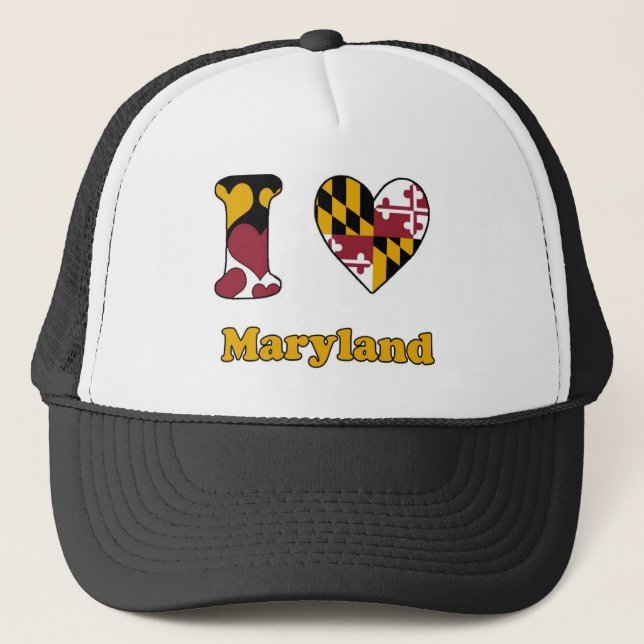 I love Maryland Trucker Hat (Front)