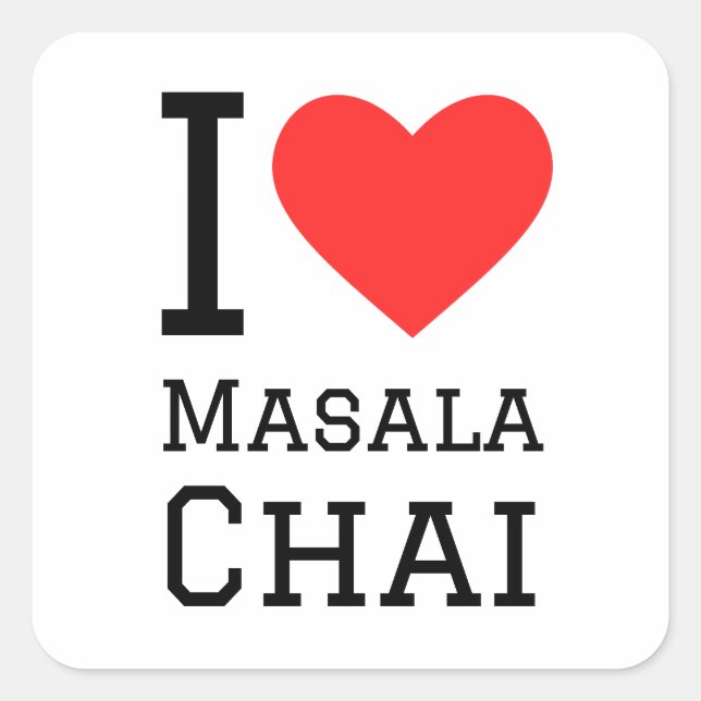 I love masala chai square sticker (Front)