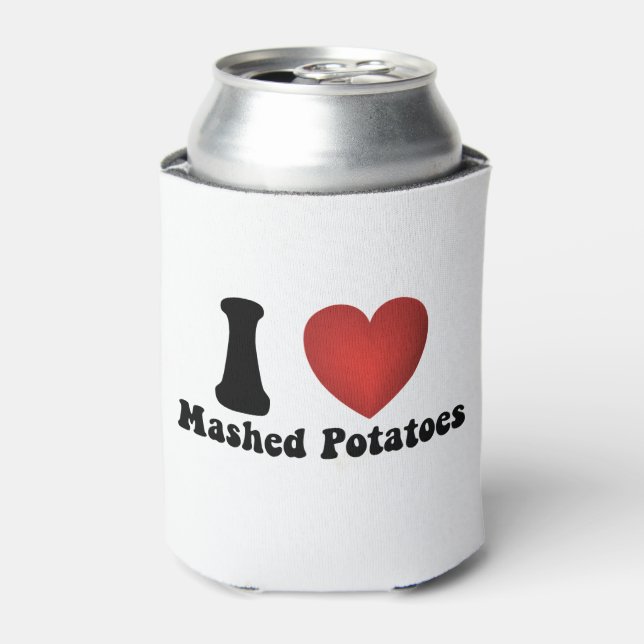 I Love Mashed Potatoes Thanksgiving Dinner Gift Can Cooler (Can Front)