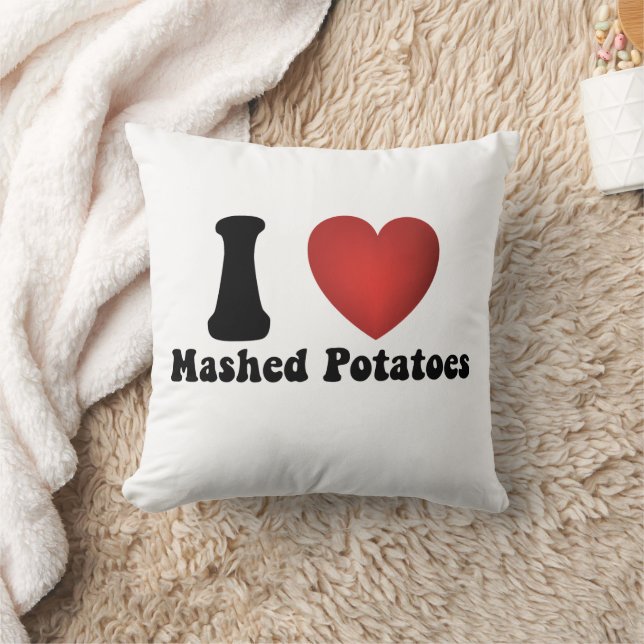 I Love Mashed Potatoes Thanksgiving Dinner Gift Cushion (Blanket)