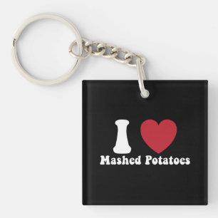 I Love Mashed Potatoes Thanksgiving Dinner Gift Key Ring