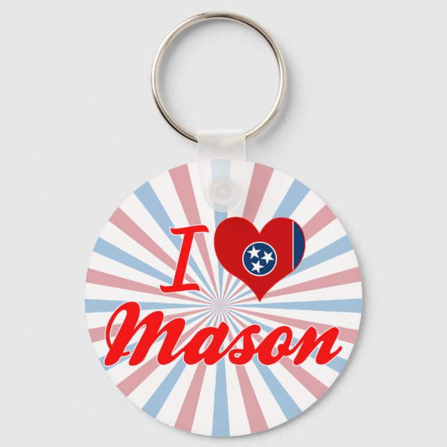 I Love Mason, Tennessee Key Ring (Front)
