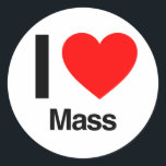 i love mass classic round sticker<br><div class="desc">.</div>