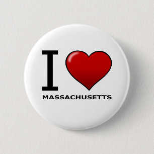I LOVE MASSACHUSETTS 6 CM ROUND BADGE