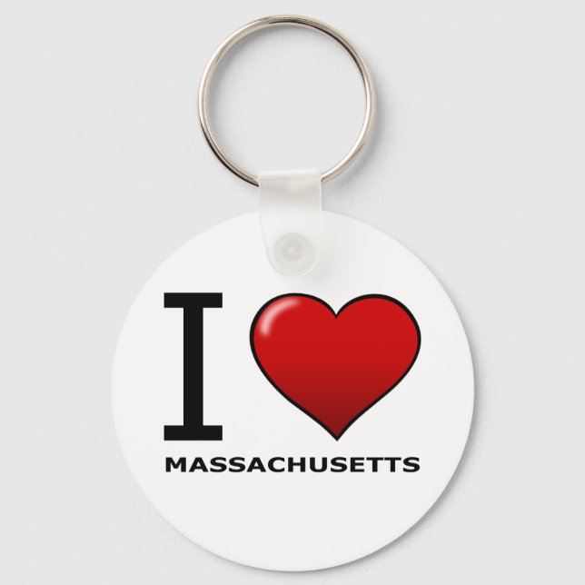 I LOVE MASSACHUSETTS KEY RING (Front)