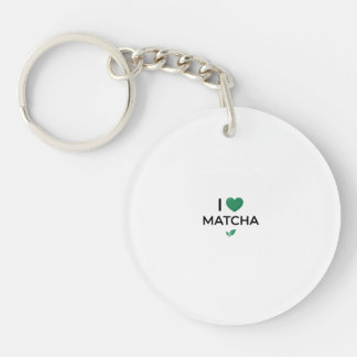 I Love Matcha Green Tea Minimalist Aesthetic Keych Key Ring
