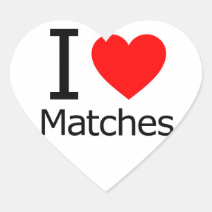 I Love Matches Heart Sticker