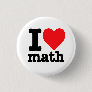 "I love math" 3 Cm Round Badge