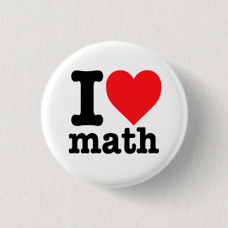 "I love math" 3 Cm Round Badge