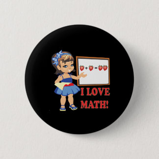 I Love Math 6 Cm Round Badge