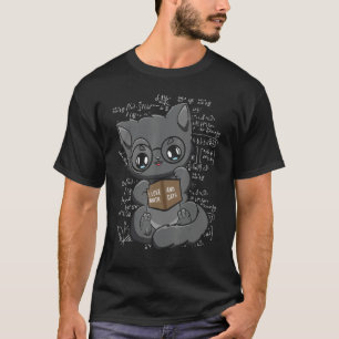 I Love Math And Cats Black Cat Feline Mathematics  T-Shirt