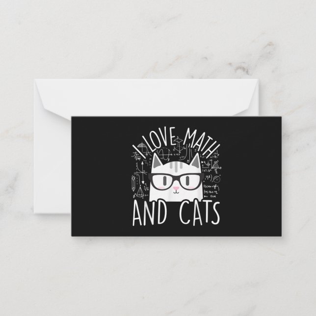 I Love Math And Cats Cute Kitty Cat Card (Front)