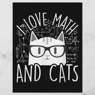 I Love Math And Cats Cute Kitty Cat Custom Letterhead