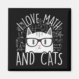 I Love Math And Cats Cute Kitty Cat Magnet