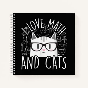 I Love Math And Cats Cute Kitty Cat Notebook