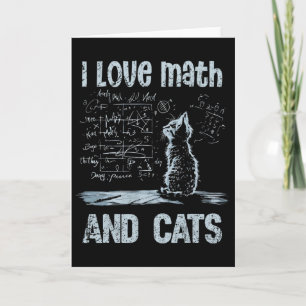 I Love Math And Cats Funny Cat Lover Science Teach Card