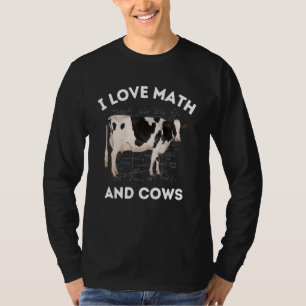 I Love Math and Cows Holstein Dairy Lover Algebra T-Shirt