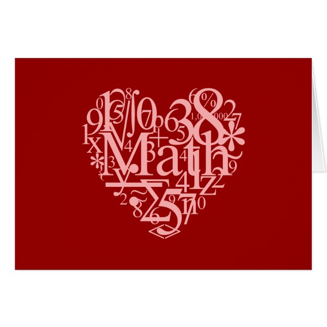 I Love Math Card (Front Horizontal)