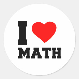 I LOVE MATH CLASSIC ROUND STICKER