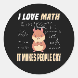 I Love Math Hamster Rodent Math Genius Math Classic Round Sticker