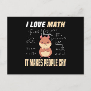 I Love Math Hamster Rodent Math Genius Math Postcard