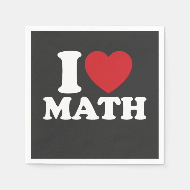 I Love Math I Heart Groovy Retro Napkin (Front)