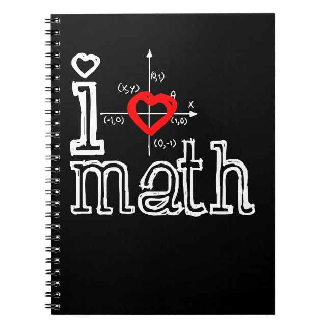 I Love Math I Heart Math Mathematics Notebook (Front)
