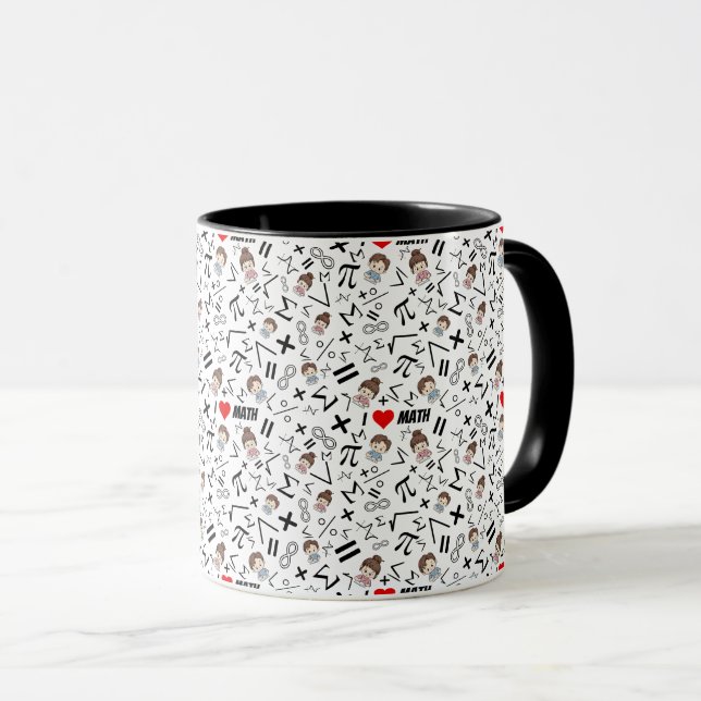 I Love Math Mathematics Symbols Mug (Front Right)