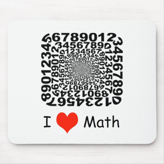 I Love Math Mouse Pad (Front)