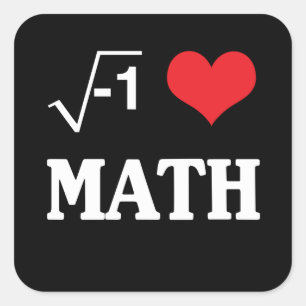 I Love Math Square Sticker