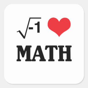 I Love Math Square Sticker