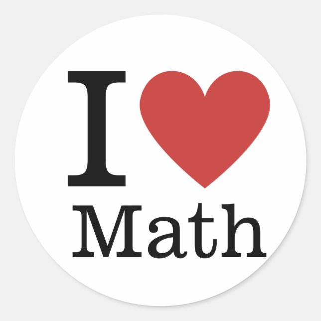 I ❤️ Love Math STICKER (Front)