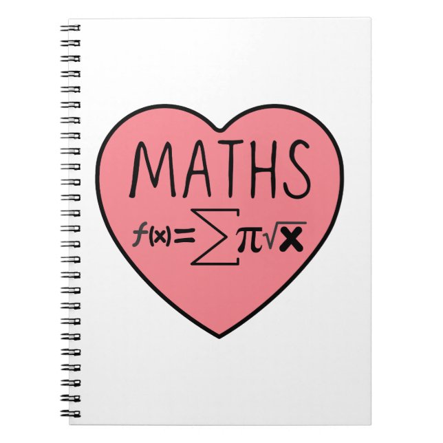 I Love Maths Heart Notebook (Front)