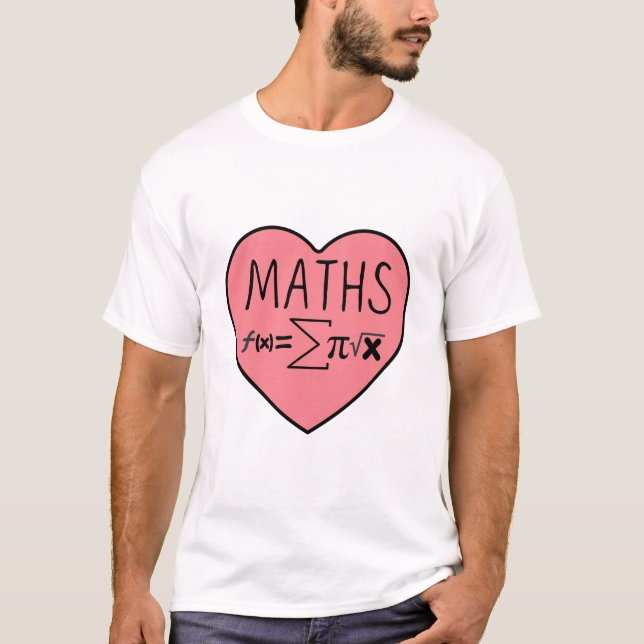 I Love Maths Heart T-Shirt (Front)