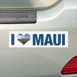 I Love Maui Hawaii Cute Hawaiian Bumper Sticker