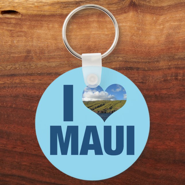 I Love Maui Hawaii Cute Hawaiian Photography Key Ring (Front)